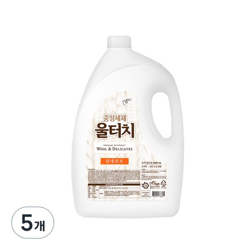 울터치 중성세제 본품, 4L, 5개