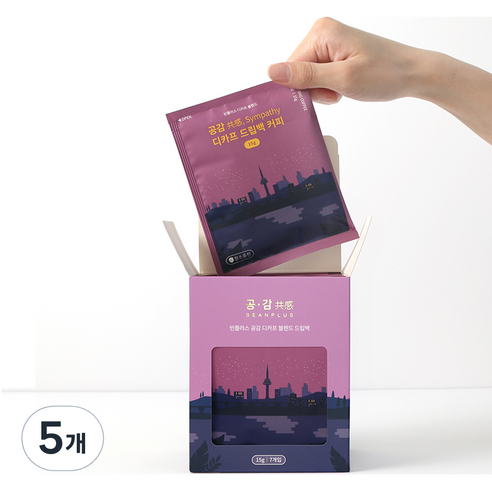 빈플러스 low 디카페인 대용량 디카프 드립백 커피, 15g, 7개입, 5개
