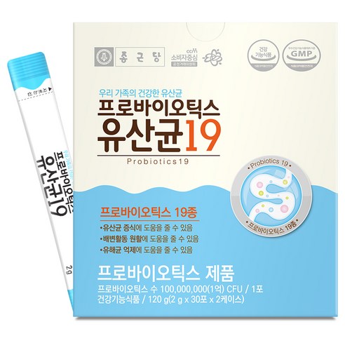 종근당 프로바이오틱스 유산균19 30포, 60g, 12개