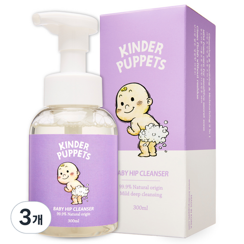 킨더퍼페츠 유아용 엉덩이 클렌저, 3개, 300ml