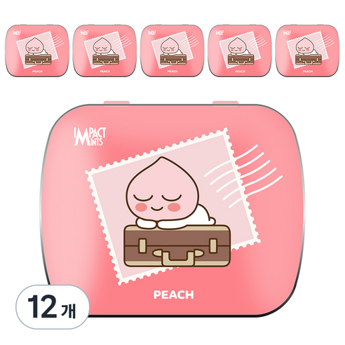 임팩트민트 카카오프렌즈 캔디 복숭아향, 15g, 12개