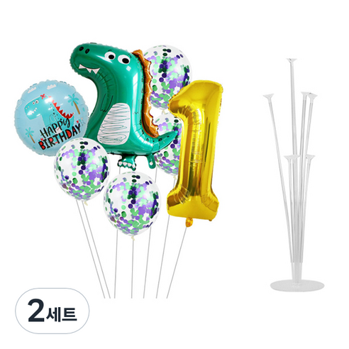 마켓감성 공룡 테마 숫자 풍선세트, 타입2, 2세트