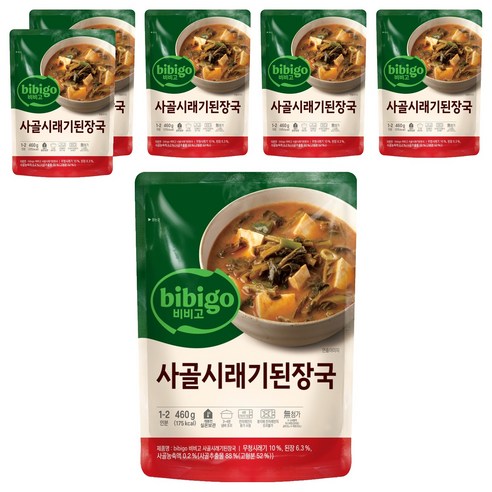 비비고 사골 시래기된장국, 460g, 6개