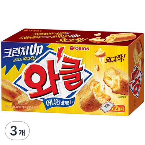 오리온 돌아온 와클 어니언바게트맛, 76g, 3개