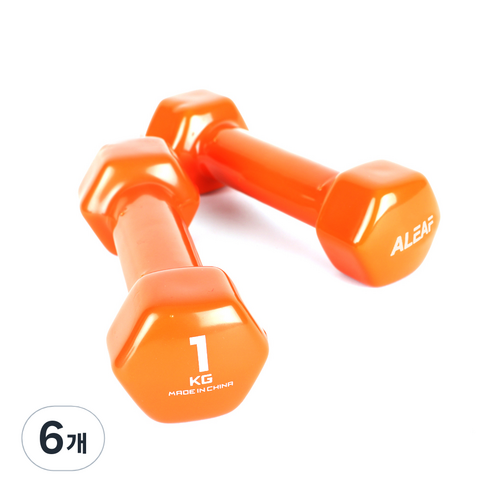 아리프 PVC 컬러 아령, 1kg, 6개
