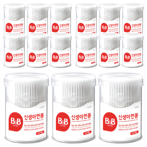 비앤비 신생아 면봉, 210개입, 15개