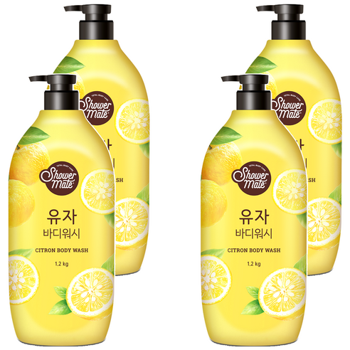 샤워메이트 유자 바디워시, 1.2kg, 4개