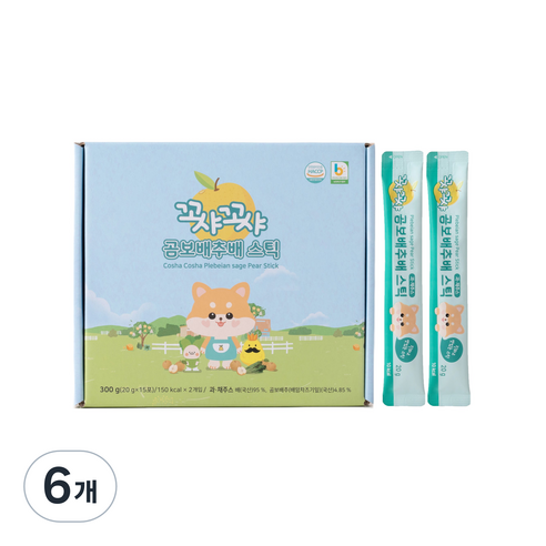 꼬샤꼬샤 곰보배추배 스틱 15p, 300g, 6개