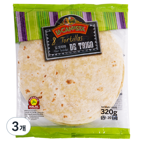 라카나스타 밀 또띠야 20cm, 320g, 3개