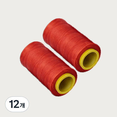 가죽공예 왁스실 초사용 1mm x 220m, 레드, 12개