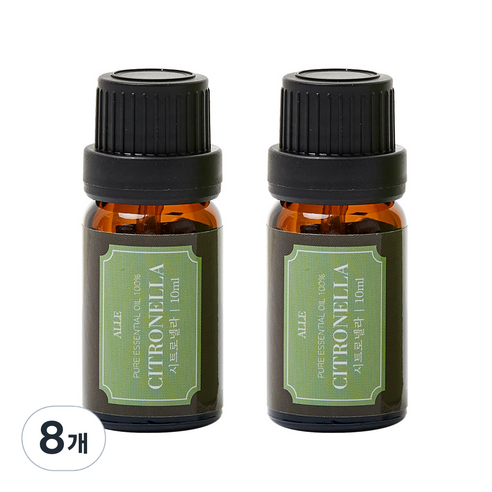 알레 비건 아로마 에센셜 오일 시트로넬라, 10ml, 8개