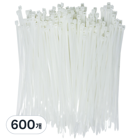코멧 홈 고강도 PA66 케이블타이 대 0.5x20cm, 화이트, 600개