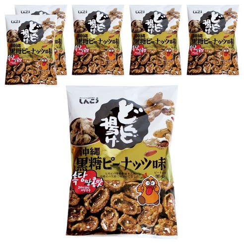 신코 돈도아게 오키나와 흑당 땅콩맛, 76g, 6개