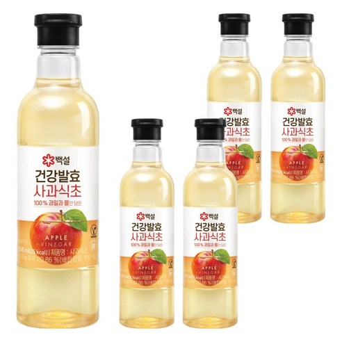 백설 건강 발효 사과식초, 500ml, 5개