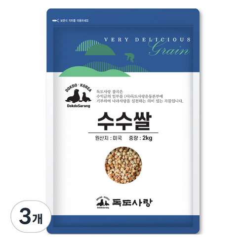 독도사랑 수수쌀, 2kg, 3개