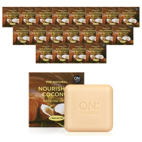 온더바디 더내추럴 너리싱 목욕비누 코코넛향, 90g, 20개