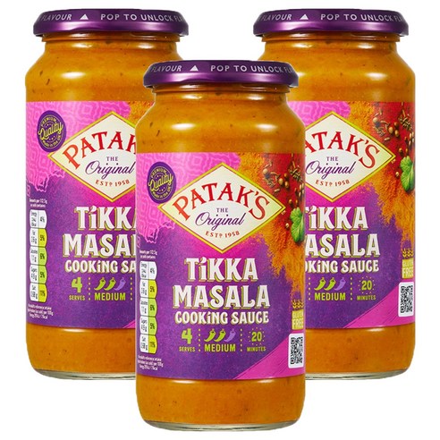파탁스 티카 마살라 쿠킹 소스, 450g, 3개