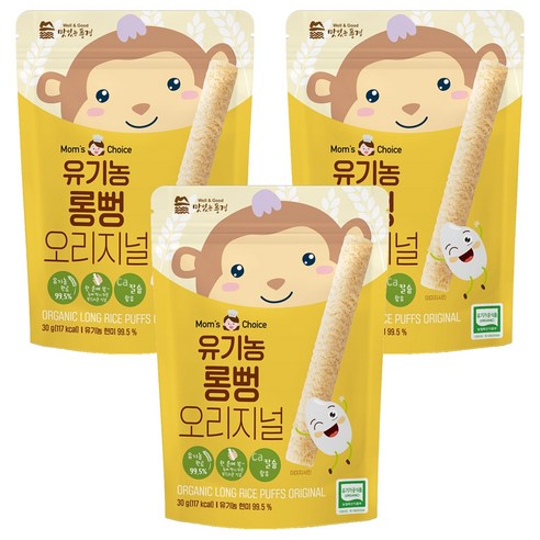 맛있는풍경 유기농 롱뻥, 오리지널맛, 30g, 3개
