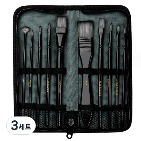 알로데 프리미엄 퀄리티 파우치 붓 10종 세트 TYPE 04 블랙, 3세트