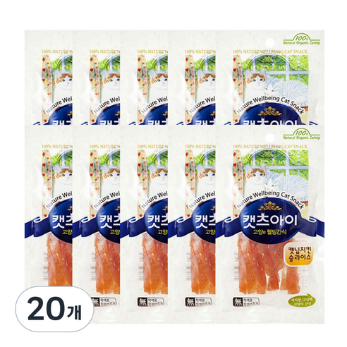 캣츠아이 고양e 웰빙 간식, 캣닙치킨슬라이스, 27g, 20개
