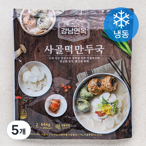 강남면옥 사골떡만두국 2인분 (냉동), 644g, 5개