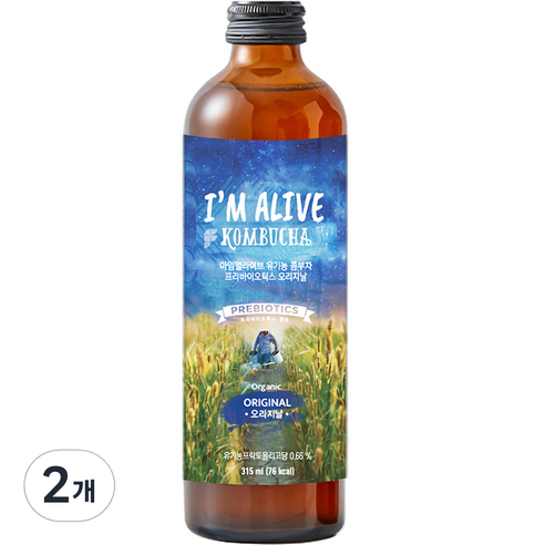 아임얼라이브 유기농 콤부차 오리지널, 315ml, 4개