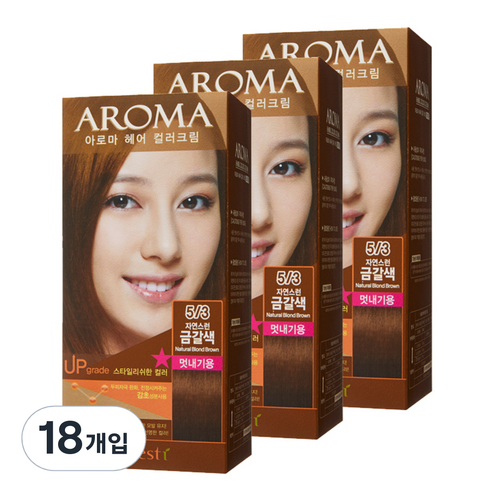 에네스티 아로마 염모제 멋내기용, 5/3 자연스런 금갈색, 18개입
