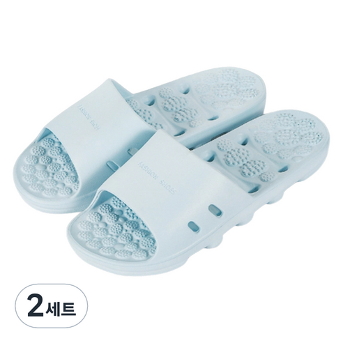 언헤브 패션 지압 슬리퍼 240, 02 스카이블루, 2세트