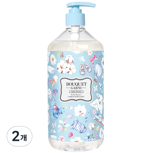 부케가르니 바디워시 베이비파우더, 1000ml, 2개