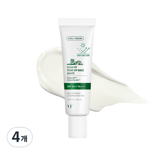 VT 시카 유브이 톤업 베이스 30ml, 화이트, 4개