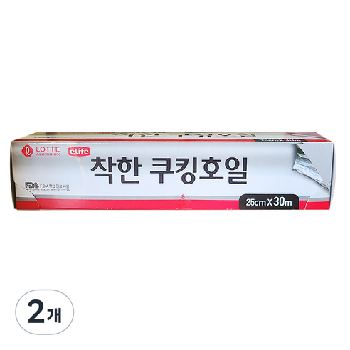 롯데이라이프 착한 호일 25cm x 30m, 2개 알미늄포일발에감싸면 Best Top5