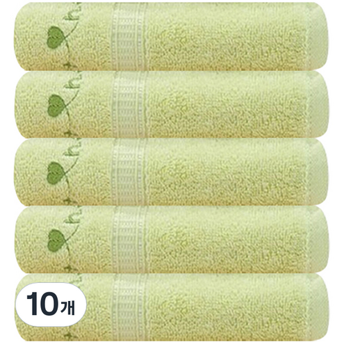 송월타월 스윗하트 베르스 수건 100g 20수 면사, 연두, 10개
