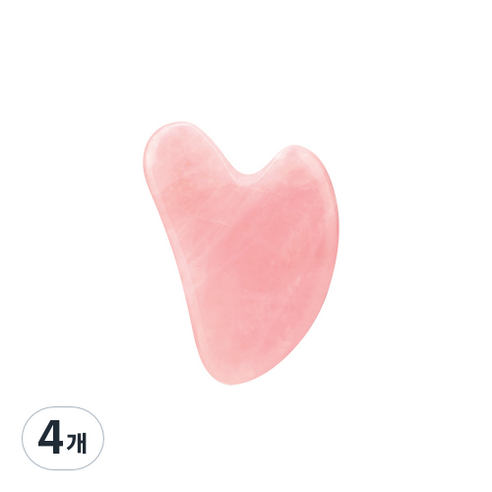 마사지 괄사 하트형, 로즈쿼츠 하트, 4개