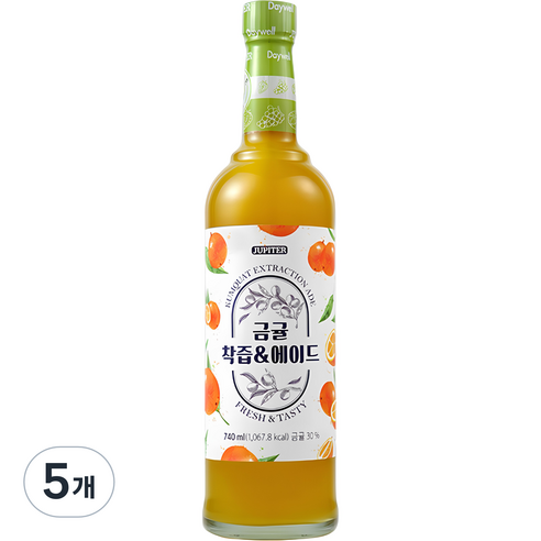 쥬피터 금귤 착즙 앤 에이드, 740ml, 5개