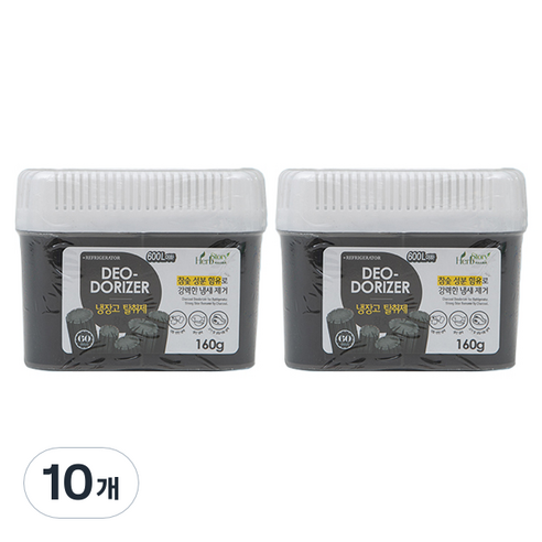 허브스토리 냉장고 탈취제 참숯 본품, 160g, 10개