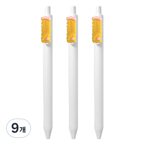 큐티파츠 젤펜 쿠키 0.5mm, 옐로우, 9개