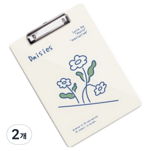 꼬까 플레이트 글자판 클립보드 A4, 8 데이지, 2개