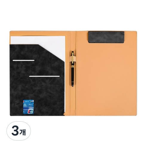 알로데 프리미엄 A4 마그넷 클립보드, TYPE 01 블랙 기본, 3개