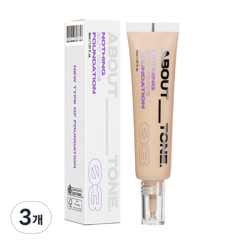 어바웃톤 낫띵 벗 누드 파운데이션 30ml, 03 내추럴, 3개