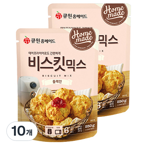 큐원 홈메이드 비스킷믹스 플레인, 250g, 10개