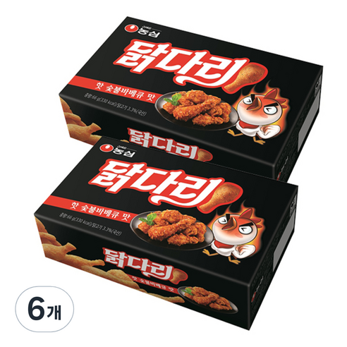 농심닭다리 핫숯불바베큐, 66g, 2개