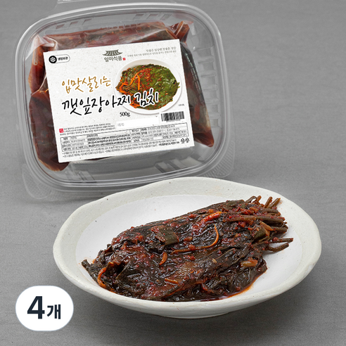 일미식품 입맛살리는 깻잎장아찌 김치, 500g, 4개