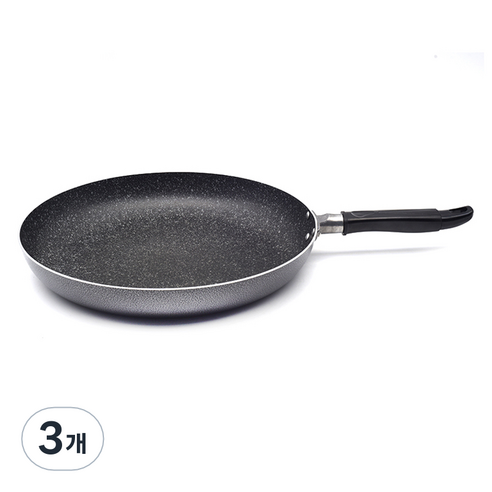 윌리브 실버 메탈릭 분체 프라이팬, 3개, 34cm