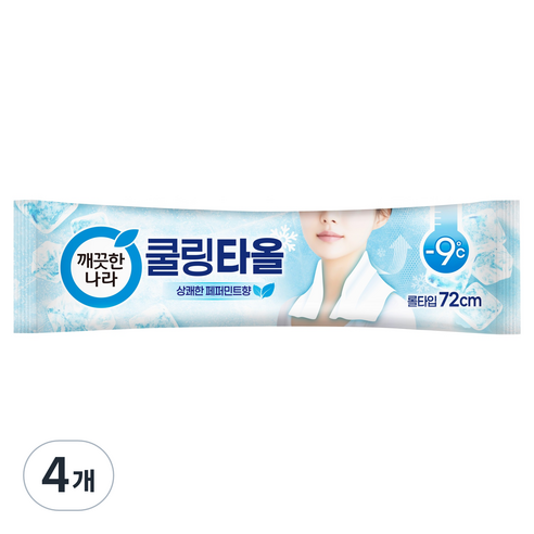 깨끗한나라 페퍼민트 쿨링타올, 29g, 4개