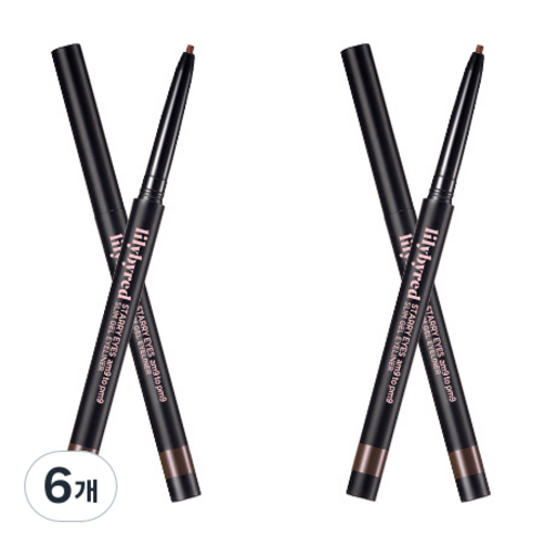 릴리바이레드 슬림 펜슬 아이라이너 0.14g, 3 월넛브라운, 6개