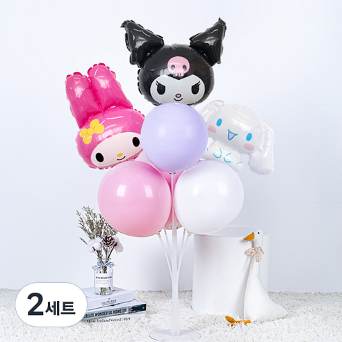 산리오 풍선 꽂이세트, 혼합, 2세트