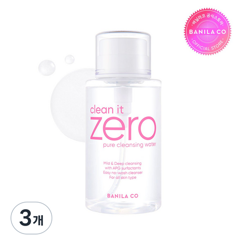 바닐라코 클린잇제로 퓨어 클렌징워터 내수, 310ml, 3개