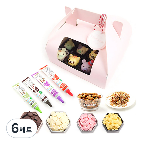 동물얼굴 초콜릿만들기세트, 6세트, 재료 16종