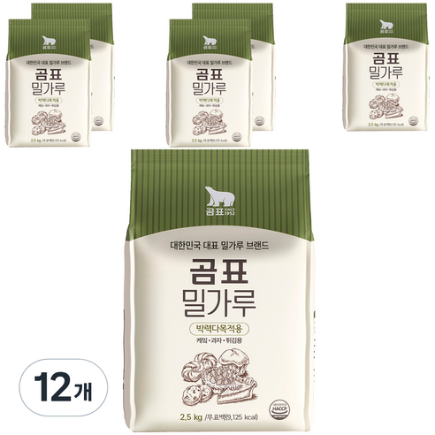 곰표 밀가루 박력, 2.5kg, 12개