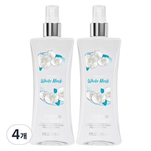 바디판타지 바디미스트 프레쉬 화이트 머스크, 236ml, 4개